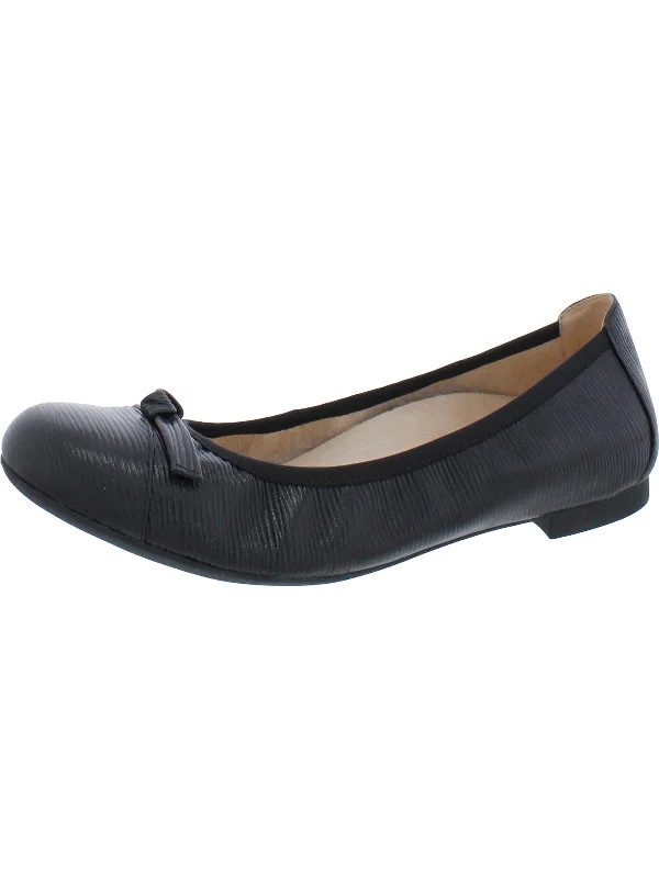 Amorie Womens Leather Slip On Ballet Flats