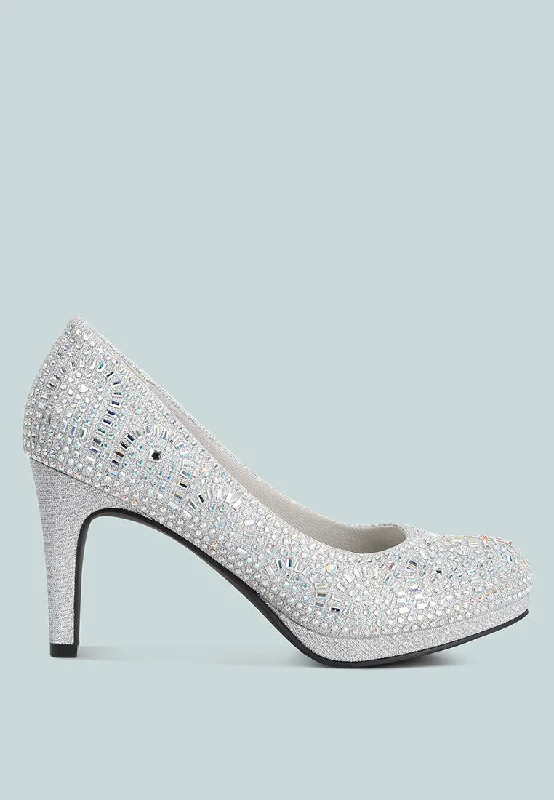 Jolly Exquisite Rhinestone-Embellished Stiletto Pumps