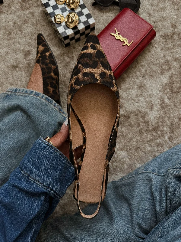 Mila Pointed Toe Flats - Leopard