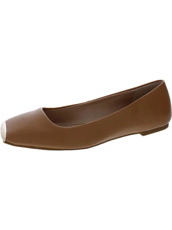 Neptoon Womens Logo Square Toe Ballet Flats