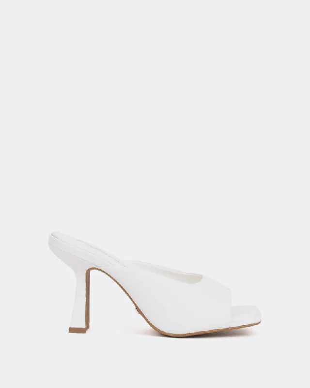 Noella, White Leather/Cuir Blanc