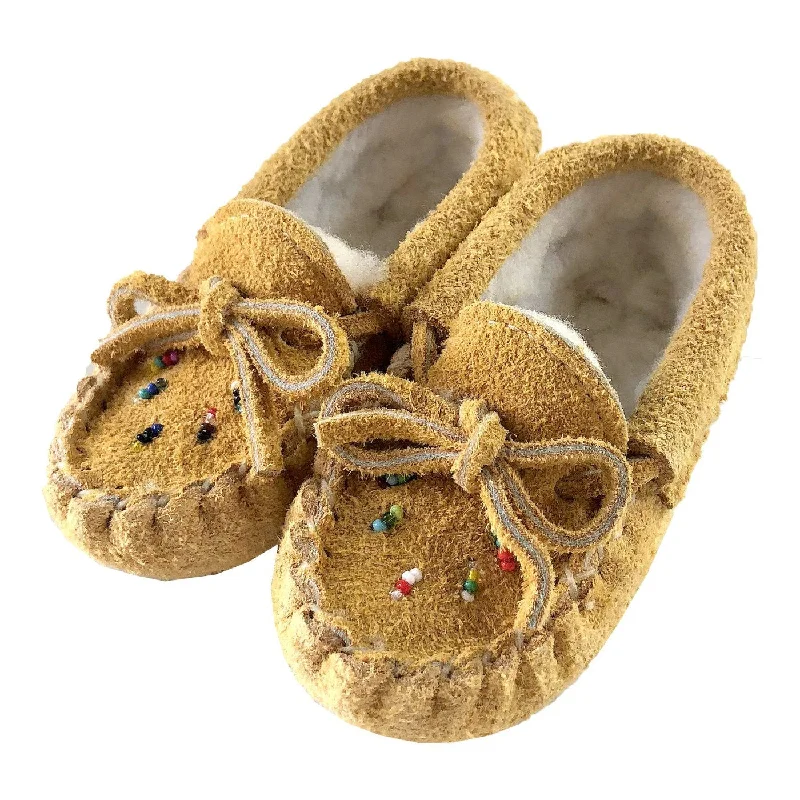 Baby Fleece Lined Beaded Suede Moccasins