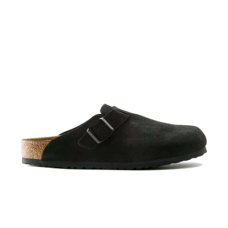 Birkenstock Boston Soft Footbed - Black Suede