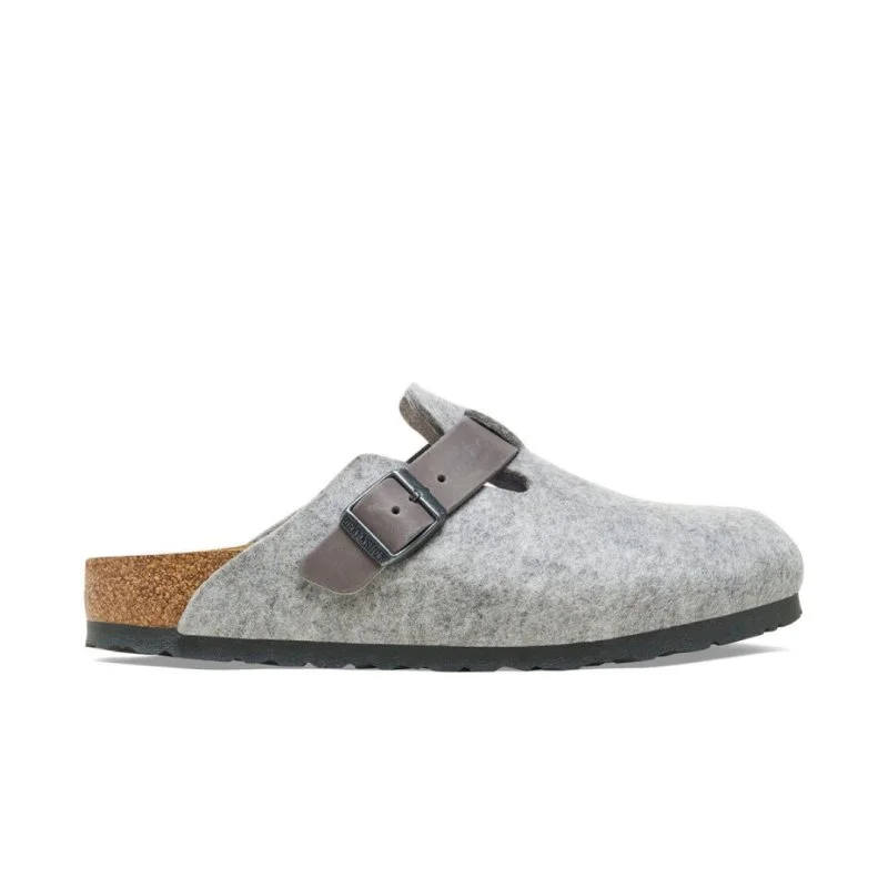 Birkenstock Boston - Light Gray Wool Felt/Leather