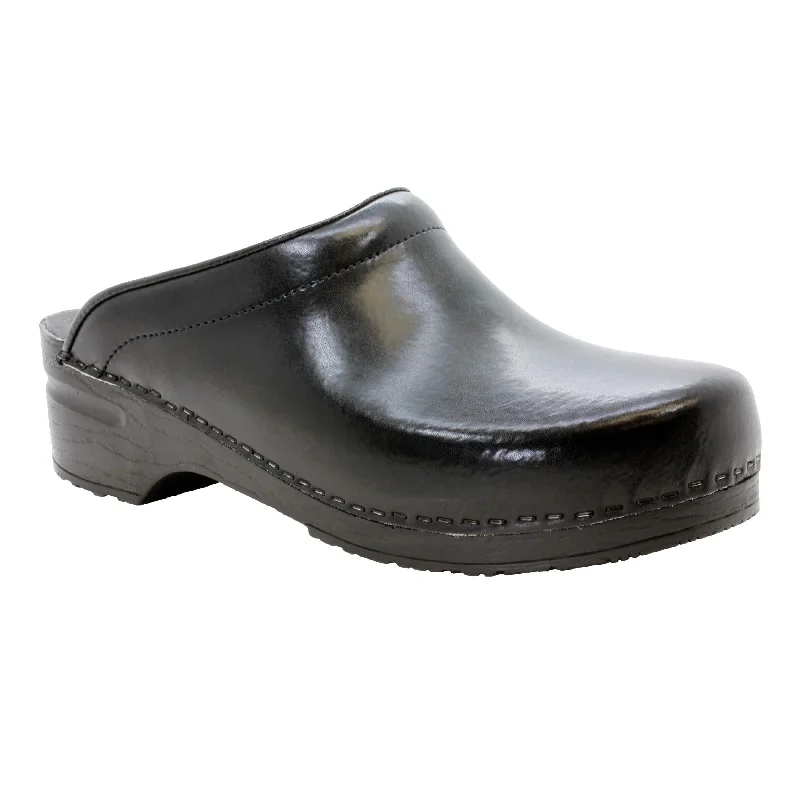 BJORK Men's STEIN Open Back Cabrio Leather Clogs