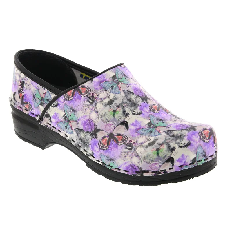 BJORK PROFESSIONAL Fjaril Butterfly Leather Clogs - CLOSEOUT