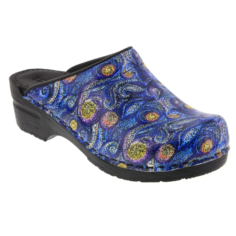 BJORK Starry Open Back Leather Clogs