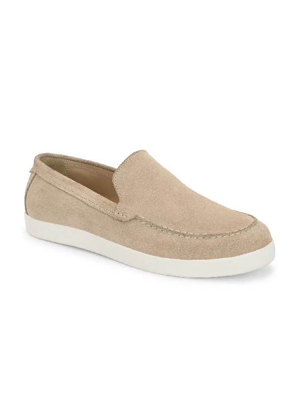 CARLO ROMANO BEIGE COLOR SUEDE LEATHER STYLISH SHOES FOR MEN