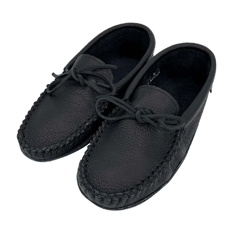 Men's Black Leather Moccasins