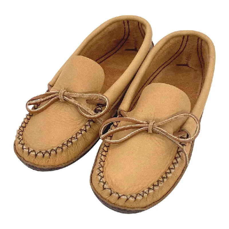 Men's Earthing Moccasins Moose Hide with Heavy Oil Tan Soles