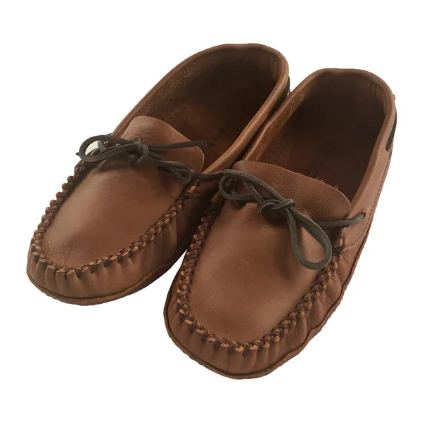 Men's CLEARANCE Brown Wide Leather Moccasins (8, 9, 10 ONLY)