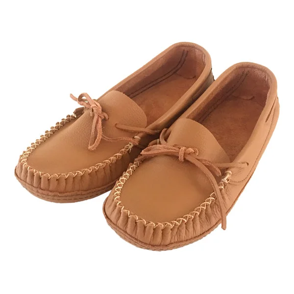 Men's Tan Wide Leather Moccasins