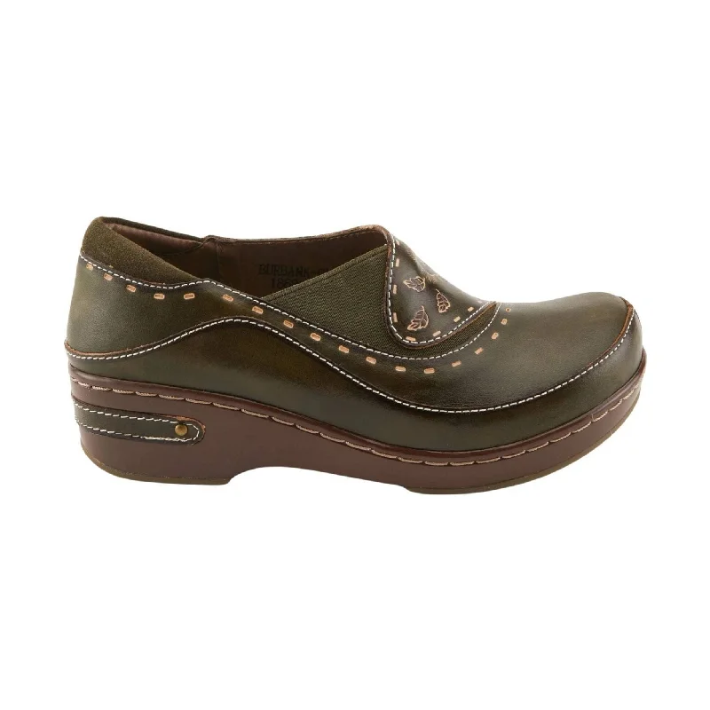 Spring Step L'artiste Women's Burbank Clogs - Olive Green