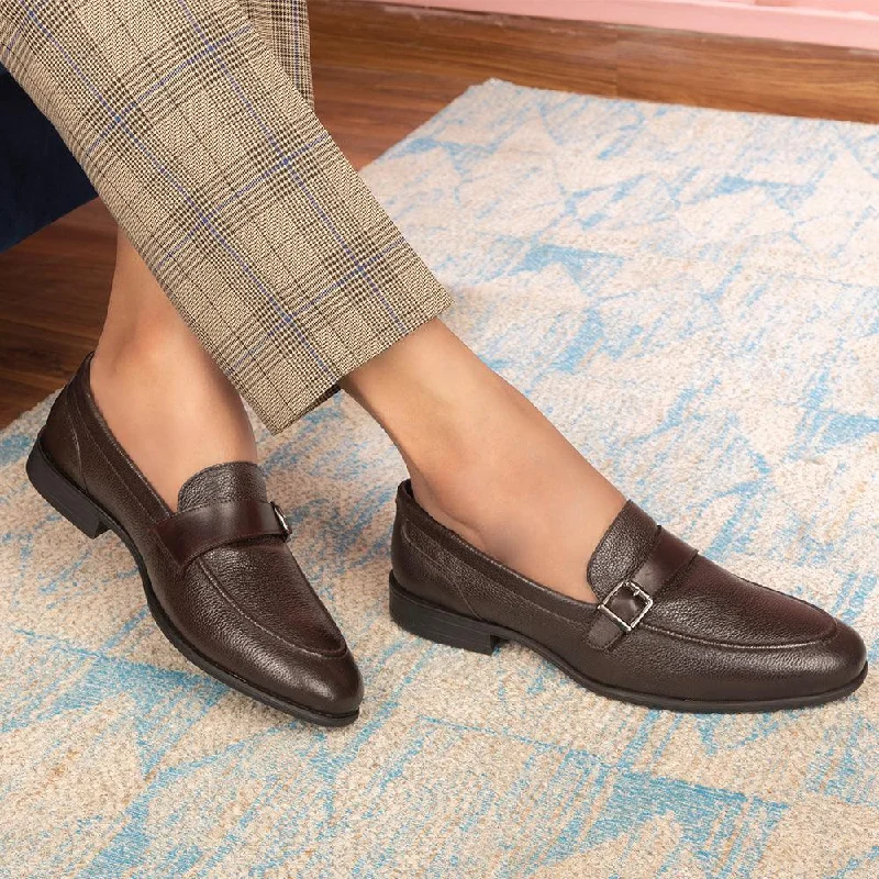 The Heiden Brown Men's Leather Loafers Tresmode