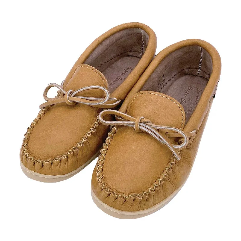 Women's Cork Moose Hide Leather Moccasin Shoes