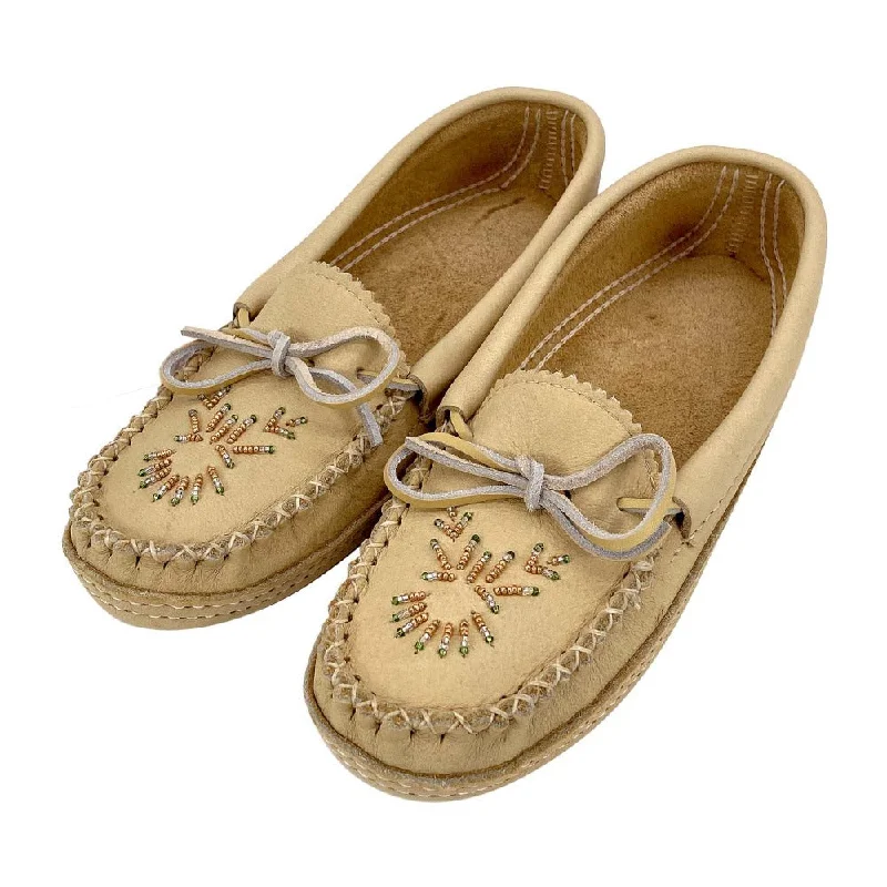 Women's Moose Hide Leather Beaded Moccasins