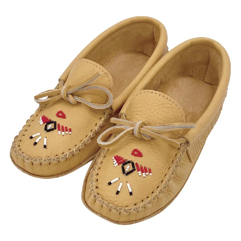 Women's Moose Hide Leather Fringed Moccasins