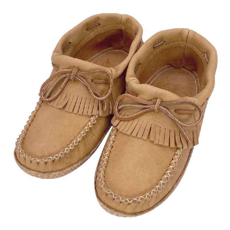 Women's Moccasins Moose Hide Fringed Soft Sole