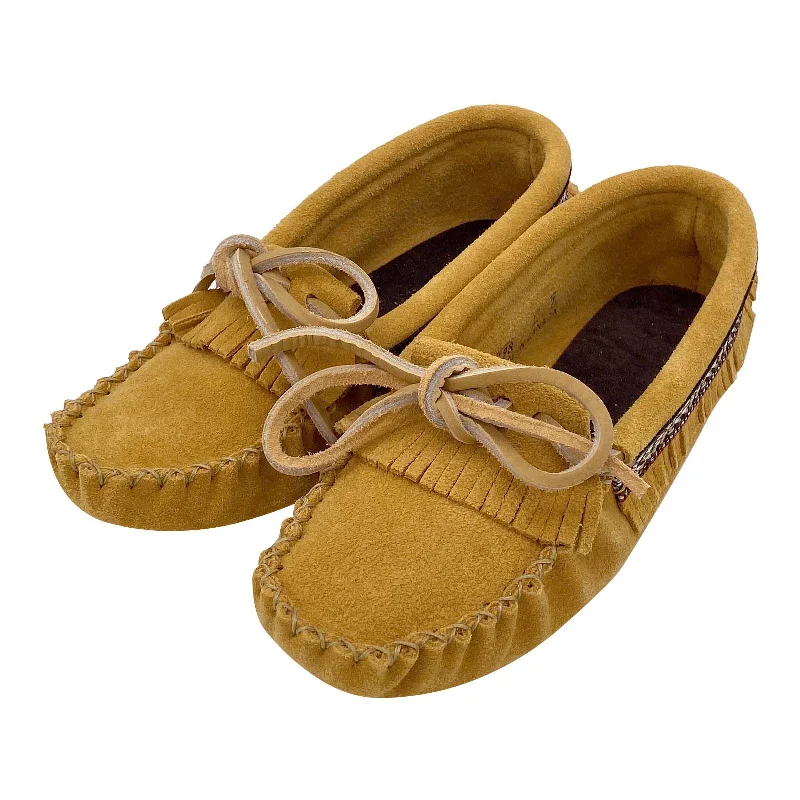 Women's Soft Sole Suede Fringed Moccasins