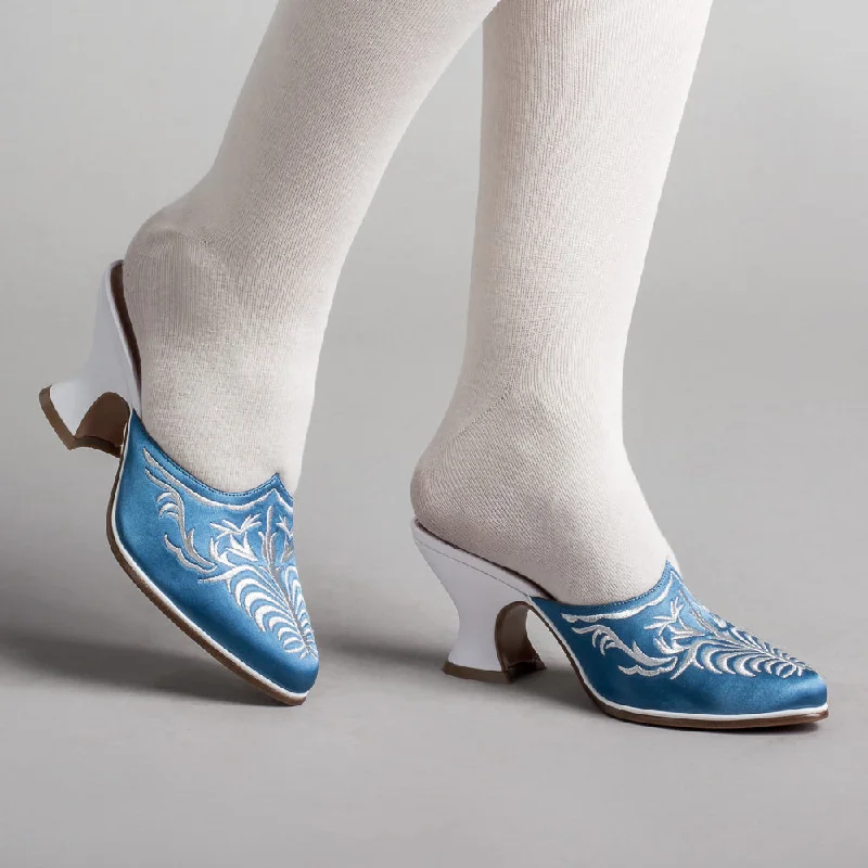 Antoinette Women's 18th Century Mules (French Blue)