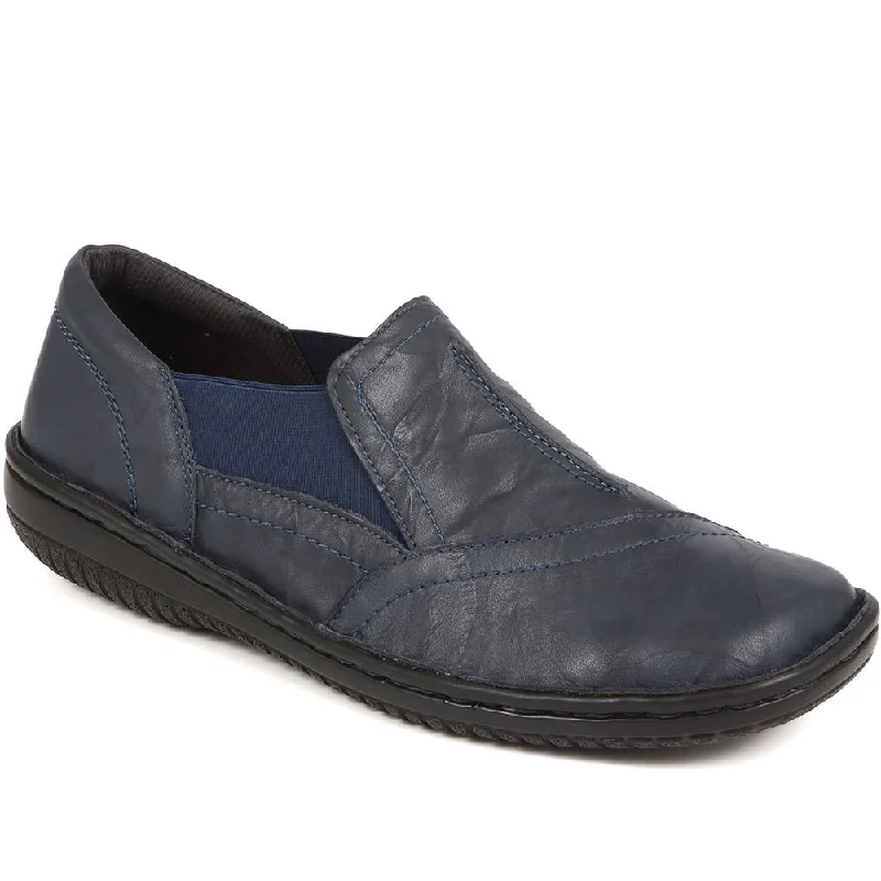 Elasticated Leather Slip Ons - HAK38029 / 324 707