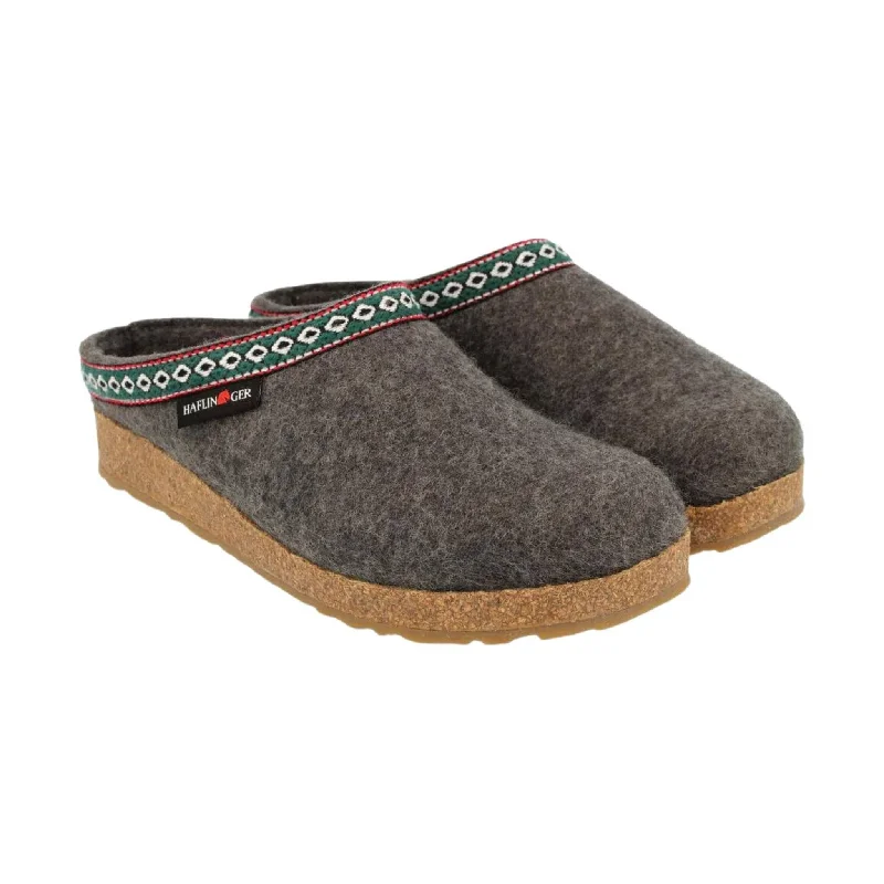 Haflinger Classic Wool Grizzly Clog - Grey