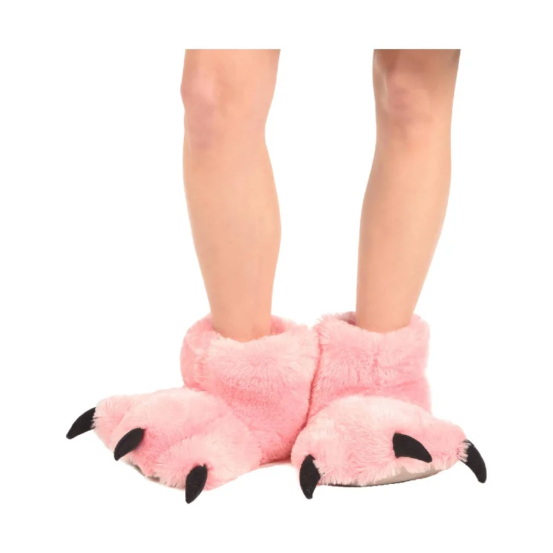 Lazy One Bear Paw Slippers - Pink