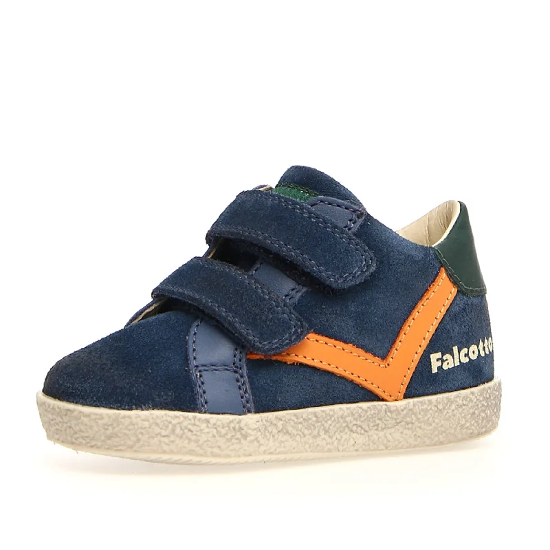 Falcotto Boy's Panki Sneakers, Indigo/Orange