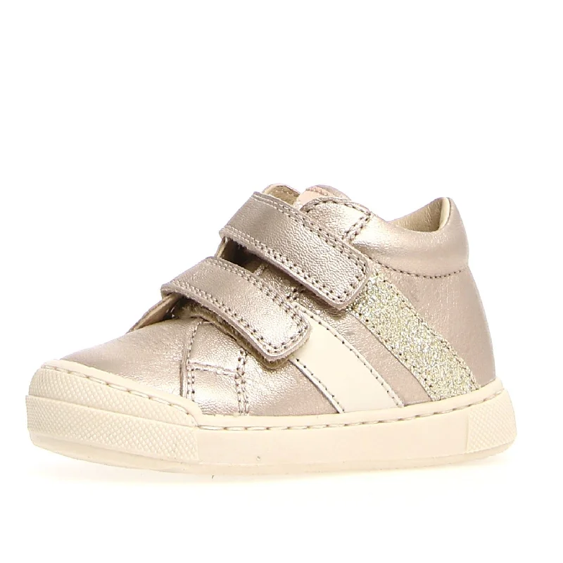 Falcotto Girl's Gazer VL Sneakers, Metallic Pebbled/Calf Cipria