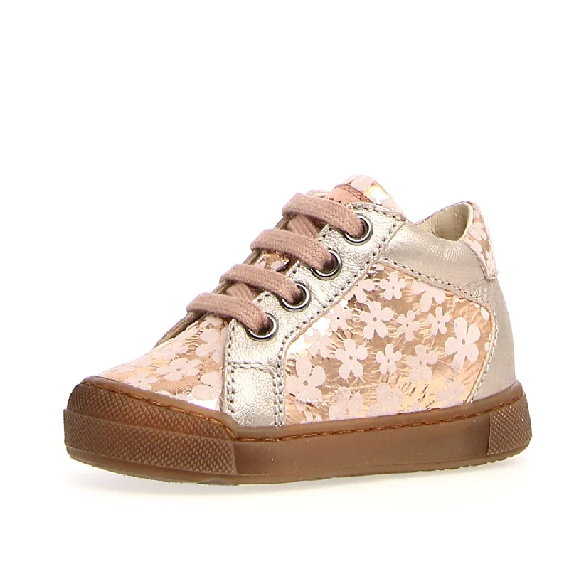 Falcotto Girl's Metallic Pebbled Patiula Zip Sneakers, Pink-Nut