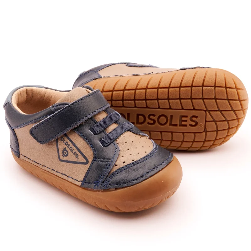 Old Soles Boy's & Girl's 4094 Badge Pave Casual Shoes - Taupe / Navy / Indigo