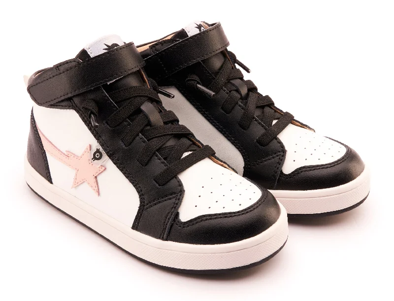 Old Soles Girl's 1007 Team-Star Casual Shoes - Snow / Powder Pink / Black / White Black Sole